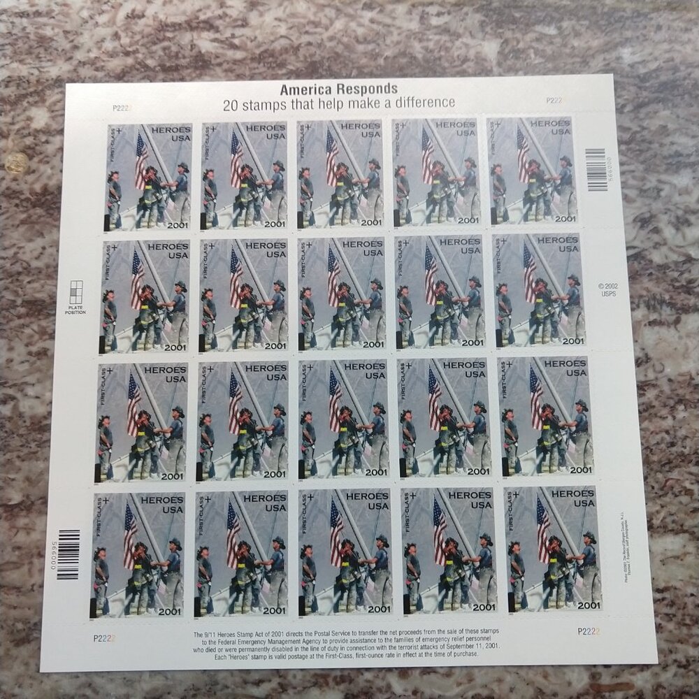 America Responds Postage Stamps - 9/11 Heroes